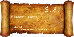 Simmer Anett névjegykártya
