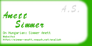 anett simmer business card